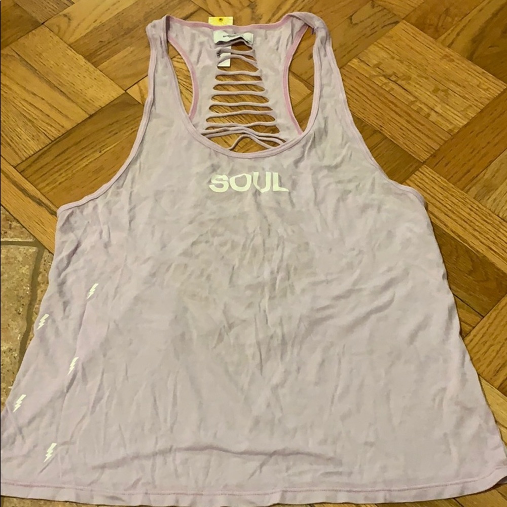 Soul Cycle Slash Back Purple Tank with Lightning Small NWT